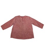 Cut Loose Top Womens small Burnt Orange 3/4 Sleeve V-Neck 100% Tencel - $26.18