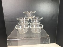 Set of 7 Anchor Hocking Custard Cups  Clear Glass 1034 Ramekin Dishes 6 oz USA - £12.30 GBP