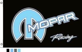 MOPAR Racing on a black, with blue/white trim 3 x 5 ft flag with grommets - £16.55 GBP