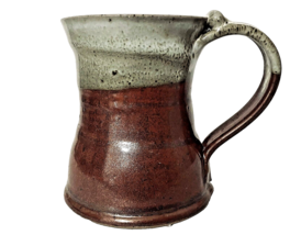 Studio Pottery Hand Thrown Mug Brown &amp; Multi 12 oz. 4.5&quot;H 4&quot;W Signed w/Chop Mark - £11.59 GBP