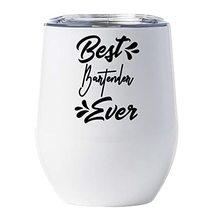 Best Bartender Ever Tumbler 12oz With Lid Gifts, Best Bartender Wine Glass Gifts - £18.06 GBP