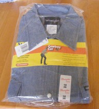 Wrangler Cowboy Cut man&#39;s chambray work shirt, 18x36 - £25.57 GBP