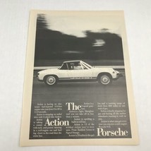 Vtg 1973 Print Ad Action Porsche Advertising Art  - £7.77 GBP