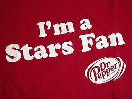 Dr. Pepper I&#39;m A Stars Fan &amp; Pepper Red Slogan DP Snapple Dallas TX T Shirt XL - $18.60