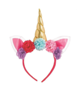 Unicorn Deluxe Headband Tiara with Flowers Birthday Party Favors Ages 4+... - $11.08 CAD