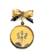 Antique 12k Gold Filled Carl Art Bow Dangle Fleur de Lis Photo Locket Br... - £73.96 GBP