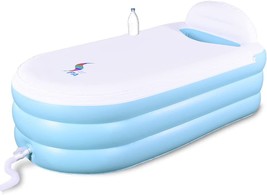 Portable Bathtub, Inflatable Bathtub for Adult, 65&quot; x 34&quot; x 20&quot; Soaking Bath Tub - £72.75 GBP