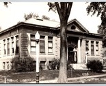 RPPC Public Library Building Manchester Iowa IA 1949 Postcard B14 - $6.88