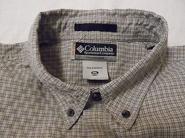 Mans Xxl Columbia Sportswear  Xco L/S Casual Shirt Textured Checks Wh Beige Blk - £16.06 GBP