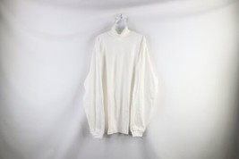 NOS Vintage 90s J Crew Mens XLT Blank Long Sleeve Turtleneck T-Shirt White - $69.25