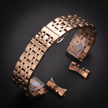 19mm Rose Gold 304L Stainless Steel Metal Curved End Watch Bracelet/Watchband - £19.53 GBP+