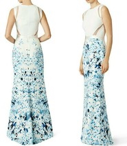 $2,000 Gabriela Cadena Beautiful Silk White Blue Floral Runway Gown 10 - £558.64 GBP