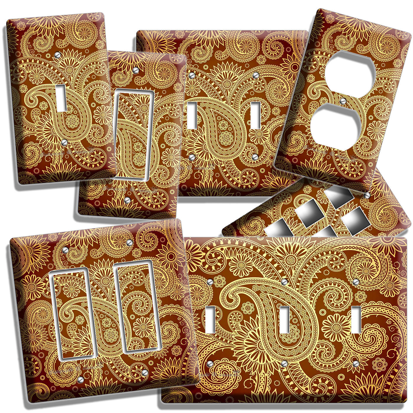 DAMASK PAISLEY PATTERN LIGHT SWITCH WALL PLATE OUTLET LIVING ROOM ART HOME DECOR