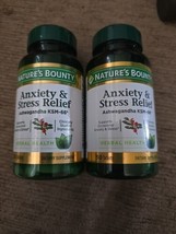 2 Pc Natures Bounty Anxiety/Stress Relief Ashwagandha KSM 66, 50 Ct (L2) - £22.66 GBP