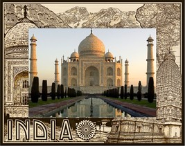 India Laser Engraved Wood Picture Frame Landscape (5 x 7) - £24.71 GBP
