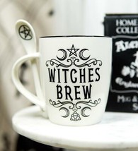 Wicca Sacred Moon Triple Goddess Pentacle Witches Brew Ceramic Mug And S... - $411.68 MXN