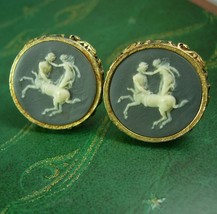 Erotic Nude lovers Pan Cuff links Vintage Cufflinks Mythology goddess My... - $125.00