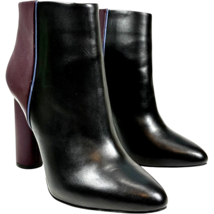 Cabi Women&#39;s Bisset Booties 10M Black &amp; Burgundy Leather 6004 Ankle Boot... - $261.34 MXN