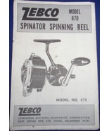 Vintage Zebco Spinator Spinning Reel Model 870 Manual  - $114.04 MXN