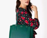 NWB Kate Spade Monet Large 3 Compartment Green Leather Tote WKRU6948 Gif... - $162.35