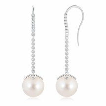 ANGARA Freshwater Cultured Pearl Drop Earrings in 14K Gold (Grade-AAAA, 10mm) - £693.84 GBP