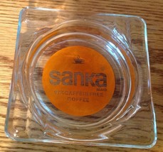 Sanka 97% Caffein Free / 100 % Real Coffee Glass Ashtray - Vintage 1960&quot;s - £2.94 GBP