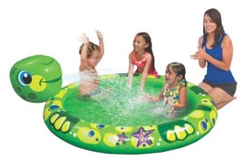 Banzai Kickin&#39; Back TURTLE Inflatable Pool W/ Built In Sprinkler - 63&quot; Diameter - £14.21 GBP