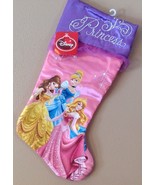 Disney PRINCESS CINDERELLA, BELLE &amp; AURORA Christmas Stocking - 16&quot; Larg... - £14.21 GBP