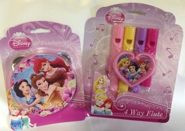 Disney Princess Tambourine &amp; 4 Way Flute Musical Novelties! Easter Basker - £4.67 GBP