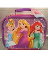 Disney Princess Thermos GLITTER Soft Lunch Kit   - Cinderella, Ariel &amp; R... - £10.31 GBP