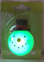Light Up SNOWMAN Christmas Fun Pin! New On Card - Cute Stocking Stuffer! - £3.88 GBP