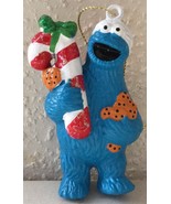 Sesame Street COOKIE MONSTER With Santa Hat HOLIDAY Ornament NEW - £11.68 GBP