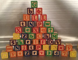 Wood Alphabet Blocks - 1 3/4&quot; Lot Of 49 Pieces - Play / Craft Use, Decor... - £15.93 GBP