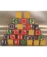 Wood Alphabet Blocks - 1 1/2&quot; Lot Of 27 Pieces - Craft Use, Decor Display - £10.15 GBP