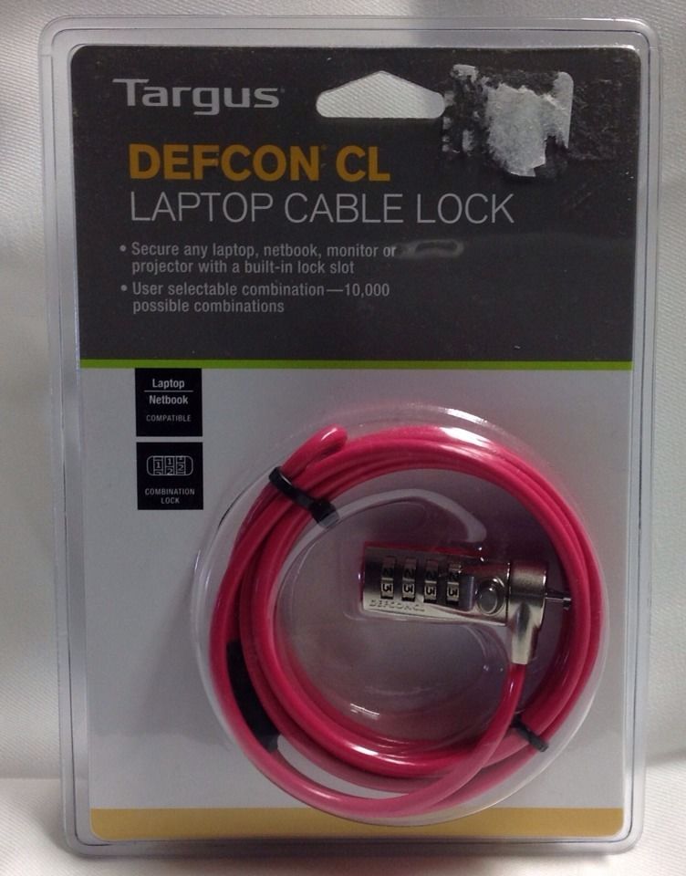 TARGUS DEFCON CL CABLE COMBINATION LOCK -Laptop, Netbook, Projector, Monitor NEW - $15.15