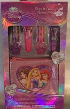 Disney Princess Kiss It Paint It Set - Lip Gloss &amp; Nail Polish In Glitter Pouch - £9.60 GBP