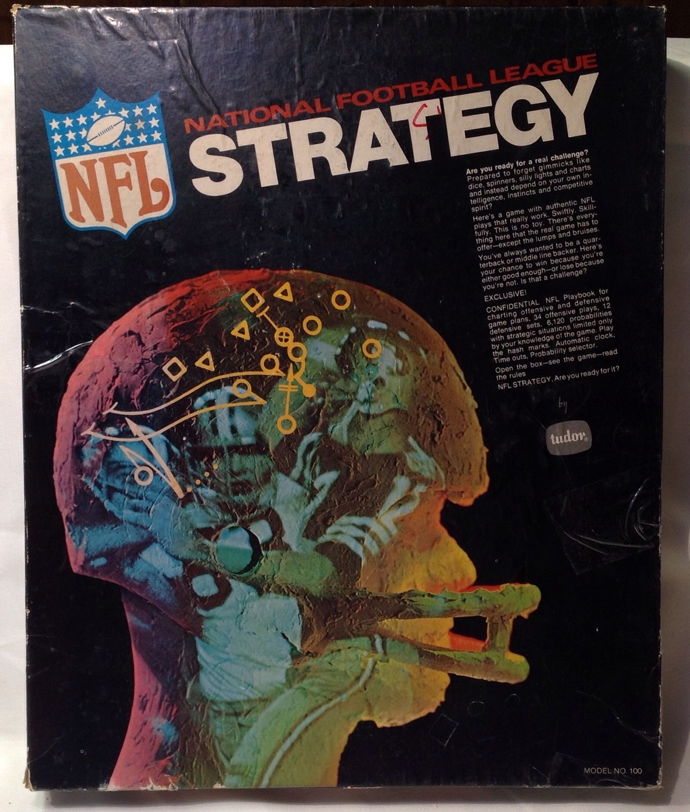 NFL National Football League Strategy Game Model 100 by Tudor Vintage 1970 - $9.94