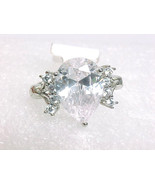 NWT - Cocktail RING Pear-shaped Cubic Zirconia Sterling Silver - Size 7 - $93.00 CAD