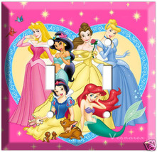 DISNEY PRINCESS CUSTOM DOUBLE LIGHT SWITCH COVER PLATE - £11.79 GBP