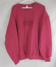 Jerzees Nublend Women&#39;s Sweatshirt With Embroidered Winter Barn Scene De... - $293.87 MXN