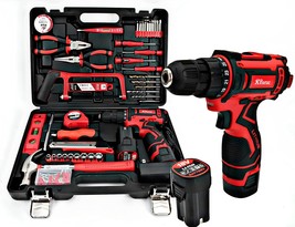 Tool Set With 18V Cordless Drill (2 Battery), 126 Pieces Professional Home Tool - £80.40 GBP