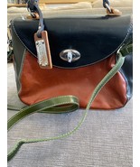New Valentina Leather Bag Purse Made In Italy NWT Beautiful Three Compar... - £59.77 GBP