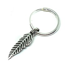 Angel Feather Earring Hinged Hoop Ring 925 Sterling Silver Unisex Earring Uk - £6.38 GBP