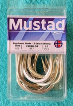 Mustad - 2 Extra Strong - 7698B-DT - 9/0 - Big Game Hooks - 10-PACK - Fishing - £21.02 GBP