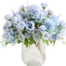 ASTRYAS Artificial Flowers, Fake Peony Silk Peonies for Decoration, Light Blue - £7.08 GBP