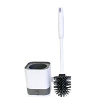 Silicone Bathroom Toilet Brush with Holder Floor Standing or Wall Mounted - $12.86