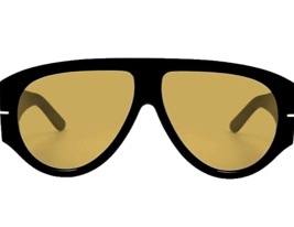 Oversized Retro Aviator Sunglasses Black/Yellow US Men/Women 70's Classic Design image 7