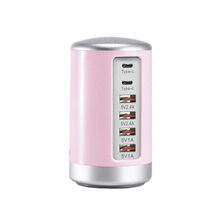 Color: PINK - Tower USB With 6 High Speed Charging Ports - $64.16