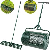 Gisafai 2 Pcs Lawn Garden Care Set, 24 Inch Compost Spreader And 35 X 10... - £140.58 GBP