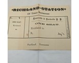 Vintage Richland Station 01&#39; Times Restaurant Menu Portland Tennessee - £47.36 GBP
